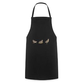Wachtel Vogel - Kochschürze - Schwarz - Vorne - AI Model Male 185 dark (185cm)