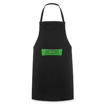 Amira als Geburt - Kochschürze - Schwarz - Vorne - AI Model Male 185 dark (185cm)