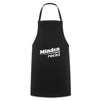 Minden rockt - Textdesign mit Stadtnamen - Kochschürze - Schwarz - Vorne - AI Model Male 185 dark (185cm)
