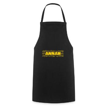 Cadeau pour Annah - Tablier de cuisine - noir - Devant - AI Model Male 185 dark (185cm)