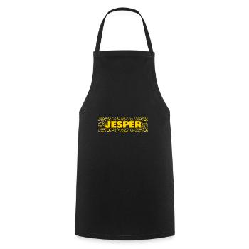 Geschenk für Jesper - Kochschürze - Schwarz - Vorne - AI Model Male 185 dark (185cm)