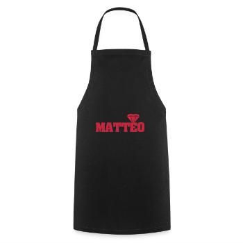 Gift idea Matteo - Cooking Apron - black - Front - AI Model Male 185 dark (185cm)