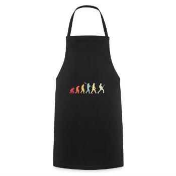 Human Evolution Guitar Band Retro Vintage - Tablier de cuisine - noir - Devant - AI Model Male 185 dark (185cm)