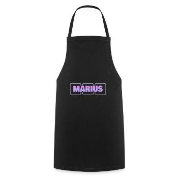 Geschenk für Marius - Kochschürze - Schwarz - Vorne - AI Model Male 185 dark (185cm)