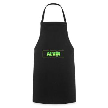 Geschenkidee Alvin - Kochschürze - Schwarz - Vorne - AI Model Male 185 dark (185cm)