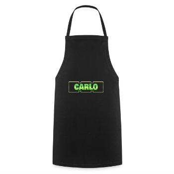 Gift for Carlo - Cooking Apron - black - Front - AI Model Male 185 dark (185cm)
