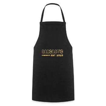 Sarcasm 2028 - Cooking Apron - black - Front - AI Model Male 185 dark (185cm)