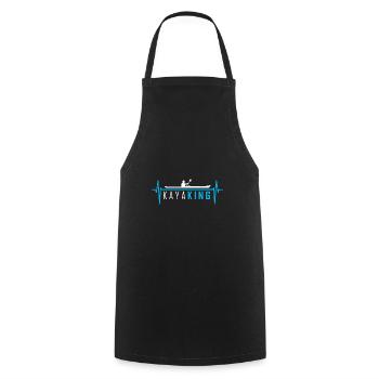 Kayak paddle boat heartbeat canoeing - Cooking Apron - black - Front - AI Model Male 185 dark (185cm)