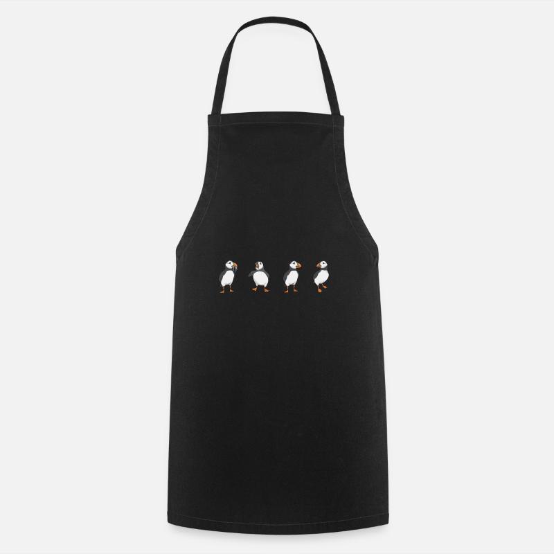 macareux macareux moines oiseaux Lunde - Tablier de cuisine - noir