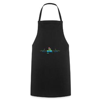 Cheval de course de barils de rodéo - Tablier de cuisine - noir - Devant - AI Model Male 185 dark (185cm)