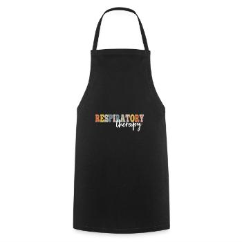 Respiratory Therapy Registered Nurse RN LPN - Cooking Apron - black - Front - AI Model Male 185 dark (185cm)