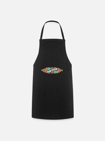 Geschenk für Anton - Kochschürze - Schwarz