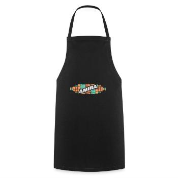 Geschenk für Amira - Kochschürze - Schwarz - Vorne - AI Model Male 185 dark (185cm)