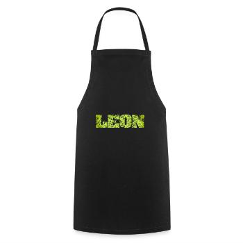 Gift idea Leon - Cooking Apron - black - Front - AI Model Male 185 dark (185cm)