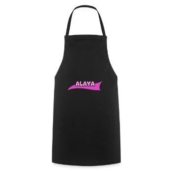 First name Alaya - Cooking Apron - black - Front - AI Model Male 185 dark (185cm)