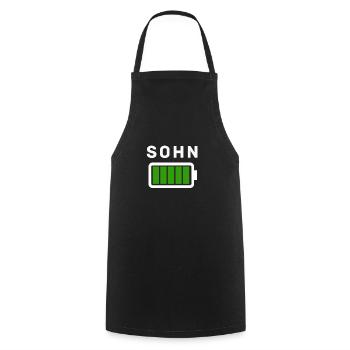 Sohn Akku Voll Familie Geschenk - Kochschürze - Schwarz - Vorne - AI Model Male 185 dark (185cm)