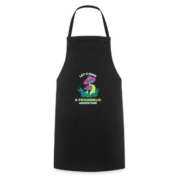 Champignons Mushroom Psychédelische Aventure Cadeau - Tablier de cuisine - noir - Devant - AI Model Male 185 dark (185cm)