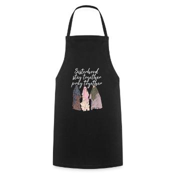 Sisterhood - stay together - pray together - white - Cooking Apron - black - Front - AI Model Male 185 dark (185cm)