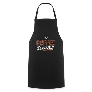 I Love Coffee Shirt - Cooking Apron - black - Front - AI Model Male 185 dark (185cm)