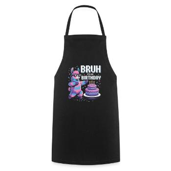 Llama Birthday Party - Cooking Apron - black - Front - AI Model Male 185 dark (185cm)