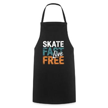 Skate Fast Live Free - Kochschürze - Schwarz - Vorne - AI Model Male 185 dark (185cm)