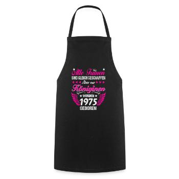 Queens born in 1975 50th birthday - Cooking Apron - black - Front - AI Model Male 185 dark (185cm)