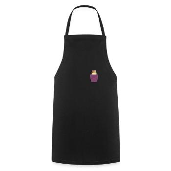 Hamster in Brusttasche Nager in Tasche - Kochschürze - Schwarz - Vorne - AI Model Male 185 dark (185cm)