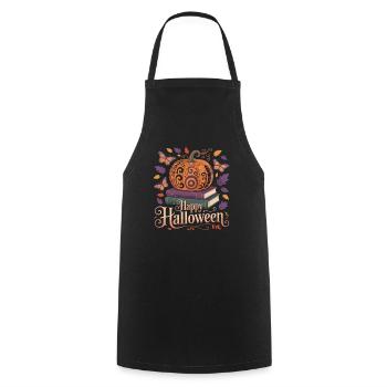 Magic pumpkin for Halloween - Cooking Apron - black - Front - AI Model Male 185 dark (185cm)