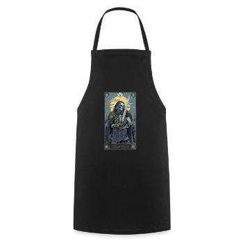 Tarotkarte Champion Skelettkrieger - Kochschürze - Schwarz - Vorne - AI Model Male 185 dark (185cm)