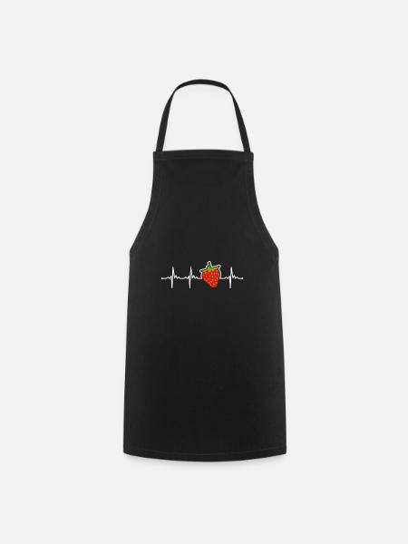 Erdbeere - Kochschürze - Schwarz