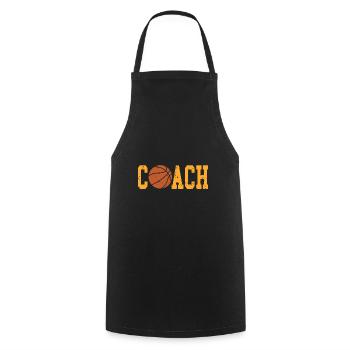 Vintage Basketball Coach Designs T-Shirt Present - Cooking Apron - black - Front - AI Model Male 185 dark (185cm)