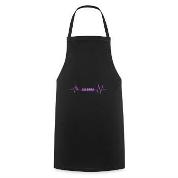 Herzschlag für Allegra Vorname heartbeat - Kochschürze - Schwarz - Vorne - AI Model Male 185 dark (185cm)