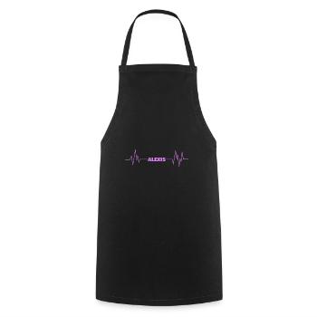 Alexis als Vorname - Kochschürze - Schwarz - Vorne - AI Model Male 185 dark (185cm)