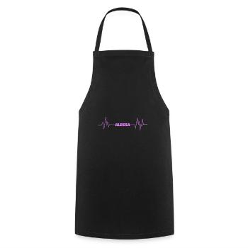Cadeau pour Alessa - Tablier de cuisine - noir - Devant - AI Model Male 185 dark (185cm)