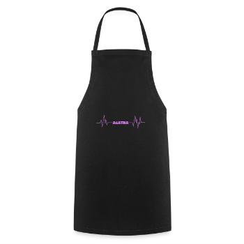 Vorname Agatha - Kochschürze - Schwarz - Vorne - AI Model Male 185 dark (185cm)