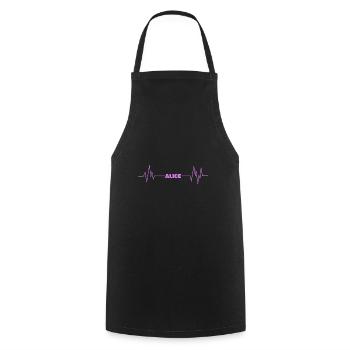 Alice as a first name - Cooking Apron - black - Front - AI Model Male 185 dark (185cm)