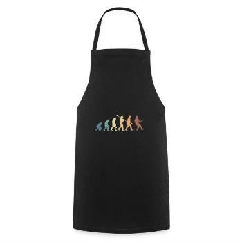 Human Evolution Guitar Band Retro Vintage - Tablier de cuisine - noir - Devant - AI Model Male 185 dark (185cm)