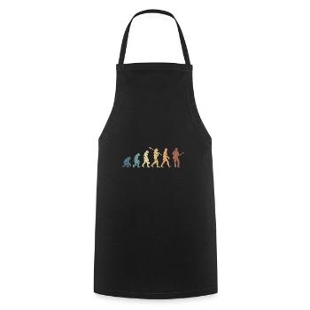 Human Evolution Guitar Band Retro Vintage - Tablier de cuisine - noir - Devant - AI Model Male 185 dark (185cm)