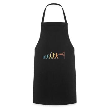 Evolution of man Calisthenics Retro Vintage - Cooking Apron - black - Front - AI Model Male 185 dark (185cm)