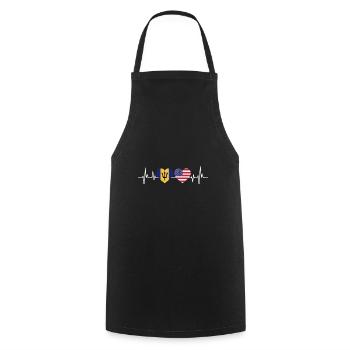 Drapeau de la Barbade Bayan barbadien - Tablier de cuisine - noir - Devant - AI Model Male 185 dark (185cm)