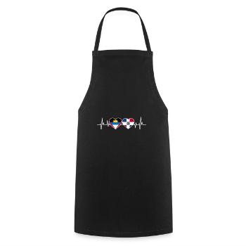 Drapeau d’Antigua-et-Barbuda - Tablier de cuisine - noir - Devant - AI Model Male 185 dark (185cm)