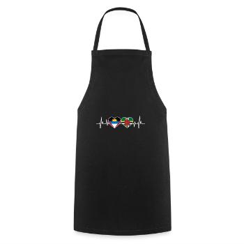Drapeau d’Antigua-et-Barbuda - Tablier de cuisine - noir - Devant - AI Model Male 185 dark (185cm)