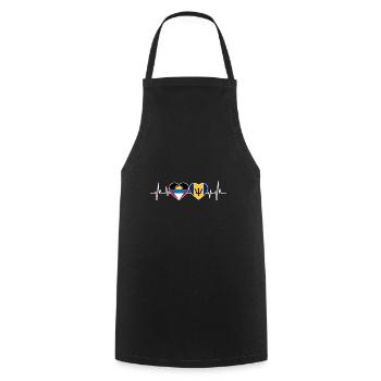 Drapeau d’Antigua-et-Barbuda - Tablier de cuisine - noir - Devant - AI Model Male 185 dark (185cm)