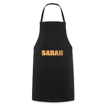 Cadeau pour Sarah - Tablier de cuisine - noir - Devant - AI Model Male 185 dark (185cm)