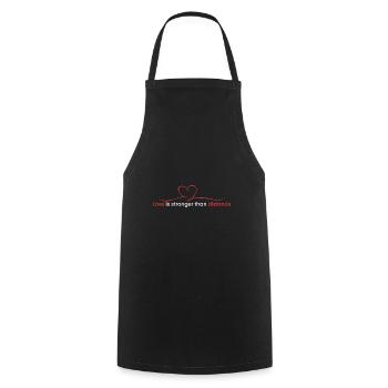 L’amour est plus fort que la distance - Tablier de cuisine - noir - Devant - AI Model Male 185 dark (185cm)
