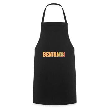 Geschenk für Benjamin - Kochschürze - Schwarz - Vorne - AI Model Male 185 dark (185cm)