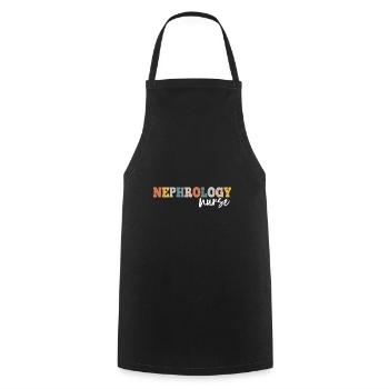 Nephrology Nurse Dialysis Nursing RN - Cooking Apron - black - Front - AI Model Male 185 dark (185cm)