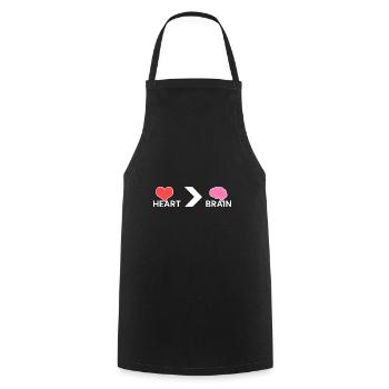 Heart > brain - Cooking Apron - black - Front - AI Model Male 185 dark (185cm)