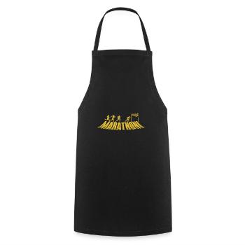 Läufer MARATHONI Laufen Lustiges Marathon - Kochschürze - Schwarz - Vorne - AI Model Male 185 dark (185cm)