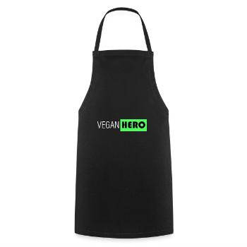 veganer Held - Kochschürze - Schwarz - Vorne - AI Model Male 185 dark (185cm)